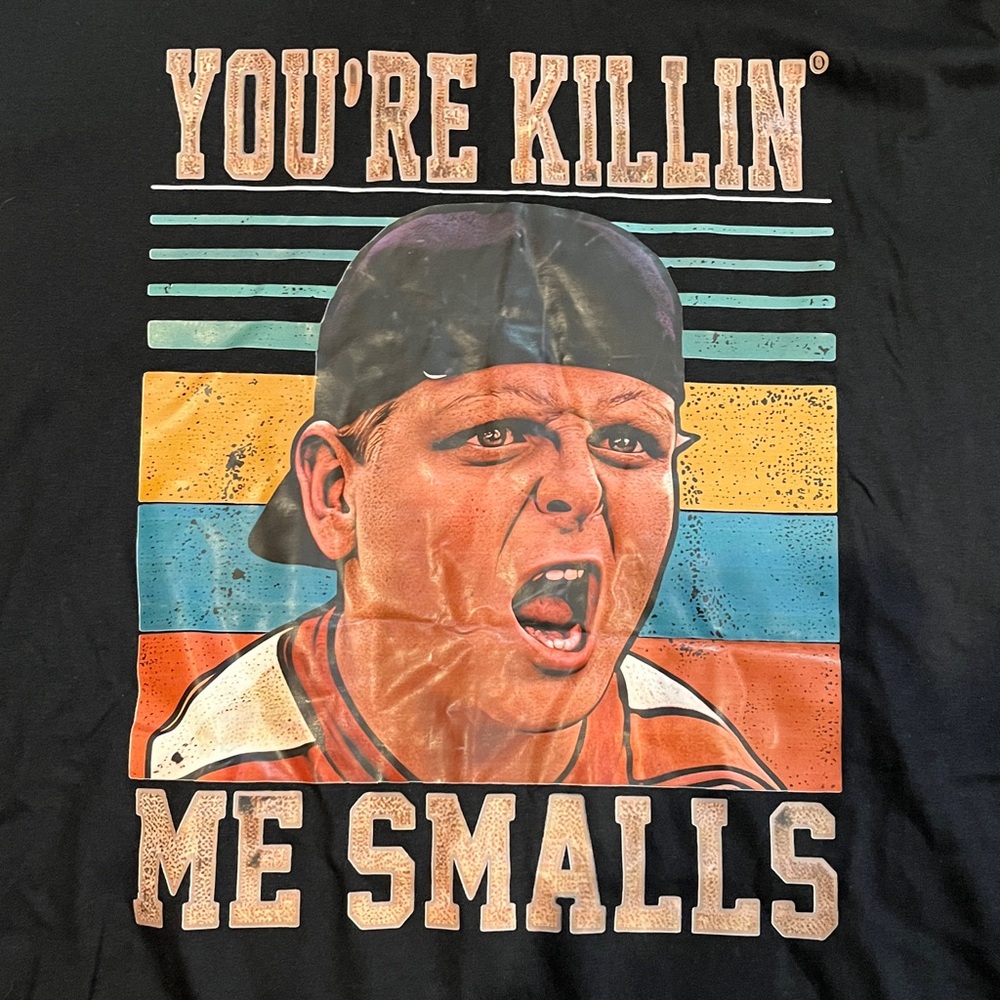 MEN 3XL TEE Hanes Killin Me Smalls Black Graphic with Retro Design